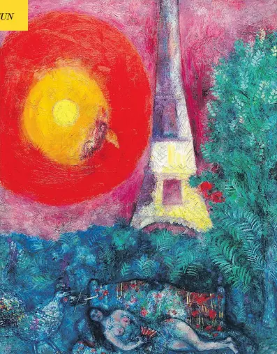  ?? NATIONAL GALLERY OF CANADA/ CHRISTIE’S ?? Marc Chagall’s La Tour Eiffel (1929)