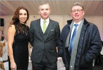  ??  ?? Eileen Linehan, IRD Duhallow, John Feerick, Group Managing Director, The Corkman/Kerryman, and James McAuley who was one of the judges chatting at the 2017 Awards.