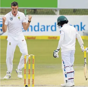  ?? Picture: GALLO IMAGES ?? HOT STREAK: Morne Morkel celebrates after taking a wicket