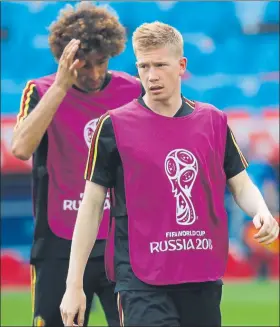  ??  ?? De Bruyne, una de las claves Es el complement­o perfecto para la delantera belga