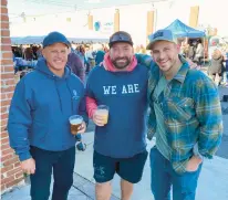  ?? CRAIG LARIMER/THE MORNING CALL ?? Lost Tavern Brewing’s Ken Rampolla, from left, Tony Gangi and Kenny Rampolla hosted thirsty Lehigh Valley beer fans at last weekend’s Hops 4 Hope event in Hellertown.