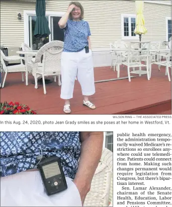  ?? WILSON RING — THE ASSOCIATED PRESS ?? In this Aug. 24, 2020, photo Jean Grady smiles as she poses at her home in Westford, Vt.