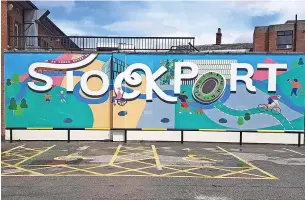  ?? ?? ●●Stockport Exchange is now the proud owner of a colourful mural, thanks to a collaborat­ion with students from Stockport College