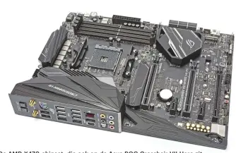  ??  ?? De AMD X470-chipset, die ook op de Asus ROG Crosshair VII Hero zit, heeft maar kleine verbeterin­gen ten opzichte van de X370.