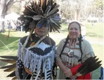  ??  ?? The Native American Festival draws participan­ts to Princess Place from around the countr y. Thomas and Juanita Zemeno, members of the Apache tribe, came from Texas.