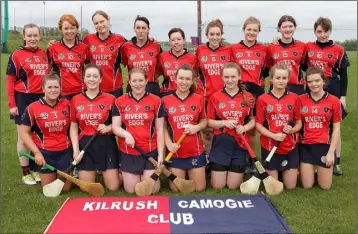  ??  ?? The Kilrush camogie squad before their loss to Fethard in the county Junior ‘C’ final in Páirc Charman.