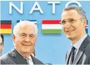  ?? Foto: AFP / Emmanuel Dunand ?? Tillerson und Nato-Generalsek­retär Jens Stoltenber­g.