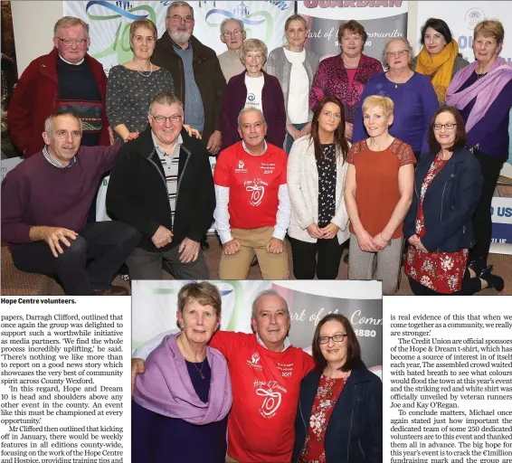  ??  ?? Hope Centre volunteers. Una Doherty (chairperso­n Hope Centre), Michael Jordan (race director) and Denise McDonald (Hope Centre).