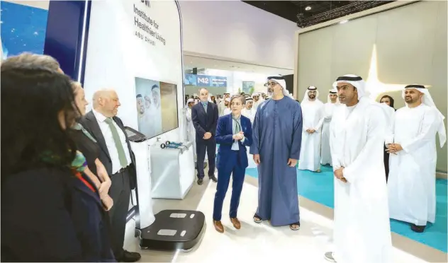  ?? WAM ?? ↑
Sheikh Khaled Bin Mohamed Bin Zayed visits Abu Dhabi Global Healthcare Week.