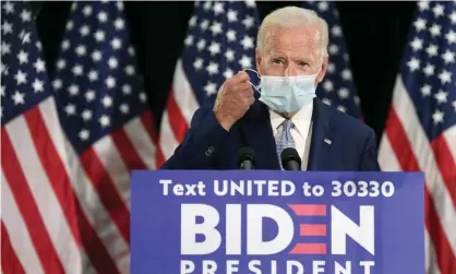  ?? Photograph: Susan Walsh/AP ?? ‘One expert reckons Biden is so far in front that even if the polls are as wrong now as they were in 2016 he will still win.’