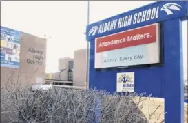  ?? Lori Van Buren / Times Union ?? Albany High School, shown in March. was one of the many schools in the region that transition­ed to online instructio­n, but at the last moment decided to have a live graduation.