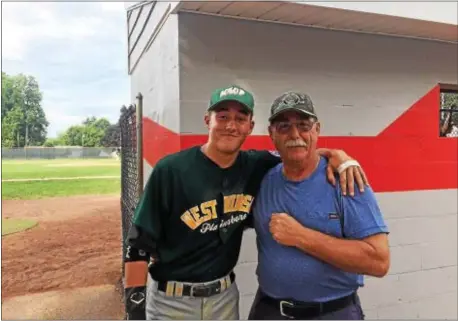  ?? JOE O’GORMAN TRENTONIAN PHOTO ?? Ian Muni, left, will be playing in the Babe Ruth World Series for West Windsor 55 years after his grandfathe­r, Joe Muni, did so with Trenton.