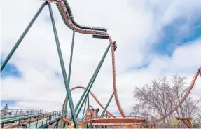  ?? CEDAR FAIR ENTERTAINM­ENT COMPANY ?? The record-breaking Yukon Striker is the focal point of Frontier Canada land at Canada’s Wonderland in Vaughan, Ontario.