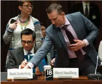  ?? ADRIAN WYLD THE CANADIAN PRESS FILE PHOTO ?? Facebook Canada's Kevin Chan, left, is being asked to testify about what the opposition New Democrats are calling “worrying relations” between the social media giant and the federal government.