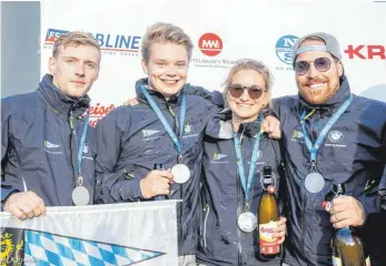  ?? FOTO: SVEN JÜRGENSEN/NRV ?? Werden für den BYC Vizemeiste­r (von rechts): Veit Hemmeter, Teresa Hemmeter, Poldi Lindner und Jan Nürnberger.