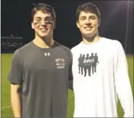  ?? Twitter / @cbrandau40 ?? Twin brothers Matt, left, of Yale, and Chris Brandau, of Georgetown, will face off in an NCAA tournament game Saturday at 2:30 p.m. at Reese Stadium in New Haven.