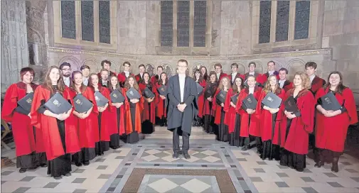  ?? Picture: Oli Walker ?? HEAVENLY VOICES: St Salvator’s Chapel Choir, which is led by director Tom Wilkinson, has recorded a new disc and has others in the can for future release.