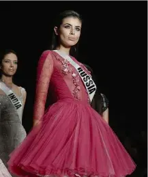  ?? Vasily Maximov/AFP ?? Candidata da Rússia durante concurso Miss Universo 2013