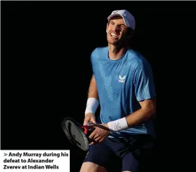 ?? ?? Andy Murray during his defeat to Alexander Zverev at Indian Wells