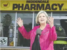  ?? ELLIOT FERGUSON ?? Ontario New Democratic Party Leader Andrea Horwath says her party's pharmacare program would cost $475 million a year.