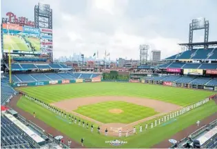  ?? CHRIS SZAGOLA/AP ?? Here was the look of Opening Day 2020, for the Marlins in Philadelph­ia on Friday.