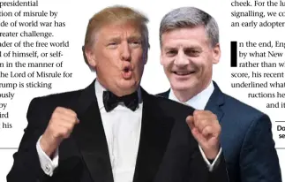  ??  ?? Donald Trump, Bill English: see no evil, speak no evil.