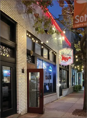  ?? (Arkansas Democrat-Gazette/Eric E. Harrison) ?? Owner Don Dugan turned the former South on Main into The Busker after his plan to sell the SoMA restaurant fell through in February.