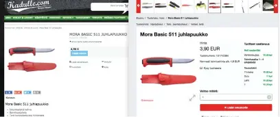  ?? FOTO: KARKKAINEN.FI/KADULLE.COM ?? IDENTISKT. Samma produkter, samma produktnum­mer. Kärkkäinen uppger ändå att det antagligen är så att kadulle.fi köper saker från Kärkkäinen och säljer vidare. Bolagets vd har sedan tidigare kopplingar till Finska motståndsr­örelsen.