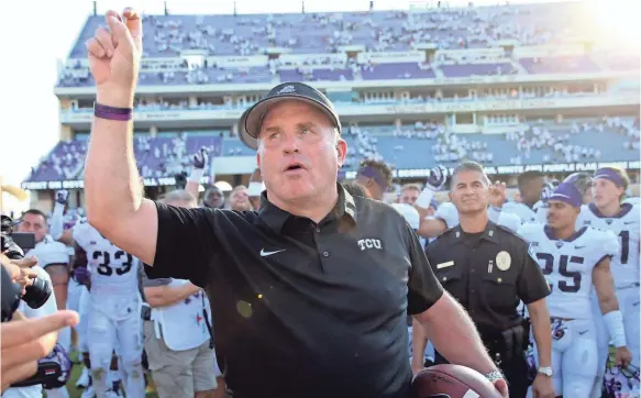  ?? KEVIN JAIRAJ, USA TODAY SPORTS ?? TCU Horned Frogs head coach Gary Patterson has his team positioned to do great things this season.