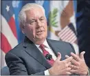  ?? [SAIT SERKAN GURBUZ/ THE ASSOCIATED PRESS] ?? Secretary of State Rex Tillerson discusses Russia’s activities in Europe at the Wilson Center in Washington on Tuesday.