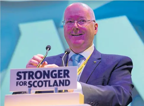  ??  ?? TROUBLE: The SNP’s Peter Murrell sent WhatsApp messages appearing to back police action against Alex Salmond.