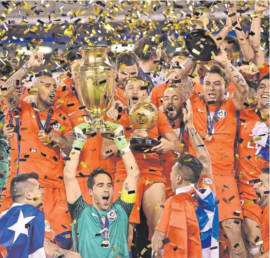  ?? Afp ?? chile festeja la última copa américa: la del centenario, en 2016, en estados Unidos