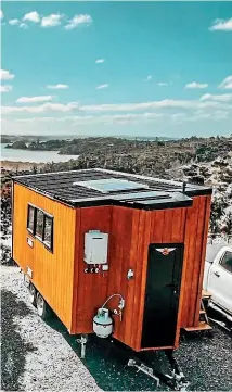  ??  ?? Amy-Lee and CJ Collier live in a tiny home on wheels with their daughter Tilly, main picture. They’ve spent the year cruising around New Zealand, seeing the sights, while they save up to begin building their own home in Upper Hutt.