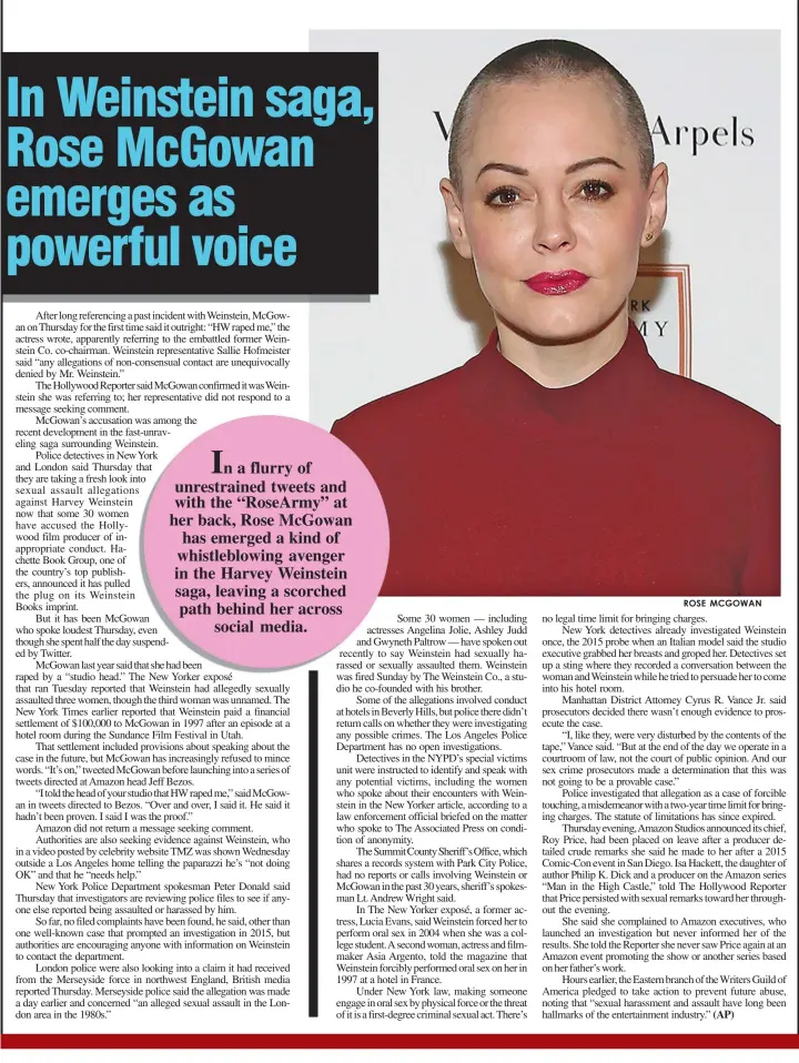  ??  ?? ROSE MCGOWAN