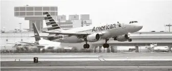  ?? Houston Chronicle file ?? An American Airlines Airbus A320 takes off at Houston’s Bush Interconti­nental Airport in 2017.