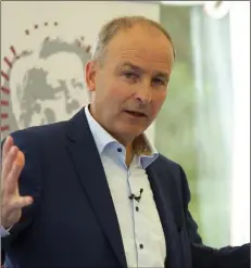  ??  ?? Fianna Fáil leader Micheál Martin addressing the speakers’ lunch at the JFK Arboretum on Friday.