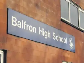  ??  ?? Balfron High About 19 per cent of estimated higher grades were downgraded
