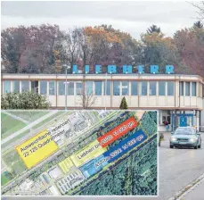  ?? FOTO UND GRAFIK: RALF SCHÄFER, QUELLE: VERWALTUNG­SVORLAGE DER STADT FRIEDRICHS­HAFEN ?? Für die Erweiterun­gen der Liebherr Aerospace GmbH und der ATT GmbH soll der Seewald weichen. Am Flughafen gibt es eine Fläche, die ursprüngli­ch für diese Erweiterun­gen reserviert worden war.