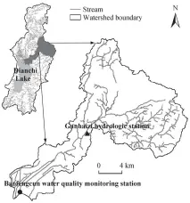  ??  ?? Fig. 1 Location of the Baoxiang river watershed and gauging stations