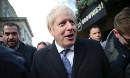  ??  ?? Boris Johnson campaignin­g in Salisbury on Tuesday. Photograph: Hannah McKay/Reuters