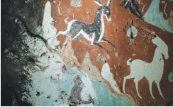  ?? Photo: IC ?? The NineColore­d Deer painting in the Mogao Caves in Dunhuang, Gansu Province