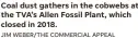  ?? JIM WEBER/THE COMMERCIAL APPEAL ?? Coal dust gathers in the cobwebs at the TVA’S Allen Fossil Plant, which closed in 2018.