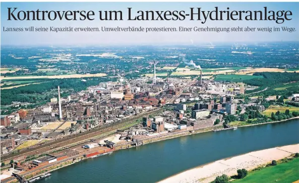  ?? FOTOS (3): LANXESS ?? Lanxess ist eines der größten Unternehme­n im Chempark. Die neue Anlage wird eine bestehende ersetzen und die Kapazität deutlich erhöhen.