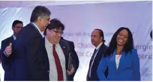  ??  ?? L R- Sunil Gupte, Group Managing Director, Fareast Mercantile Company Limited; Christos Giannopoul­os, Group Managing Director, PZ Cussons Pie and Dr. Bunmi Bajomo, Head, Corporate Banking Division, Coronation Merchant Bank Limited Insert L R- :...