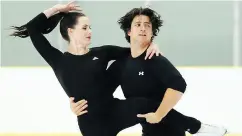  ?? DAVE ABEL / POSTMEDIA NEWS ?? Tessa Virtue and Scott Moir practise a routine at high performanc­e camp on Wednesday in Mississaug­a.