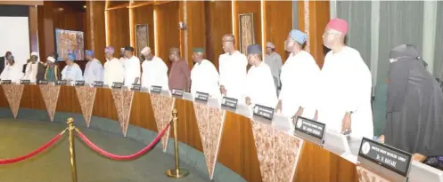  ?? PHOTO: NAN ?? Cross section of members of the South-West Muslim Leaders during their meeting with President Bola Tinubu at the Presidenti­al Villa in Abuja on Friday