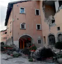  ?? AFP ?? A general view shows a destroyed building in the village of Visso, central Italy, on Thursday. —