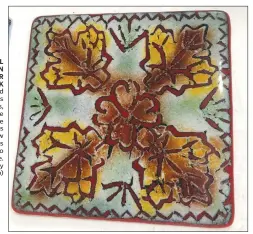  ??  ?? WELL KNOWN FOR HER LAMPWORK beads and other glass creations, Fayettevil­le artist Denise Lanuti has added a new style of glass called batik to her repertoire. (Courtesy Photo)