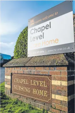  ?? Picture: Steve MacDougall. ?? HC-One, the owners of Chapel Level nursing home in Kirkcaldy, said it had begun disciplina­ry procedures against the staff members allegedly involved.