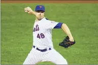  ?? Mike Stobe / Getty Images ?? Mets ace Jacob deGrom is hoping to win a third straight NL Cy Young award after finishing 4-2 with a 2.38 ERA.